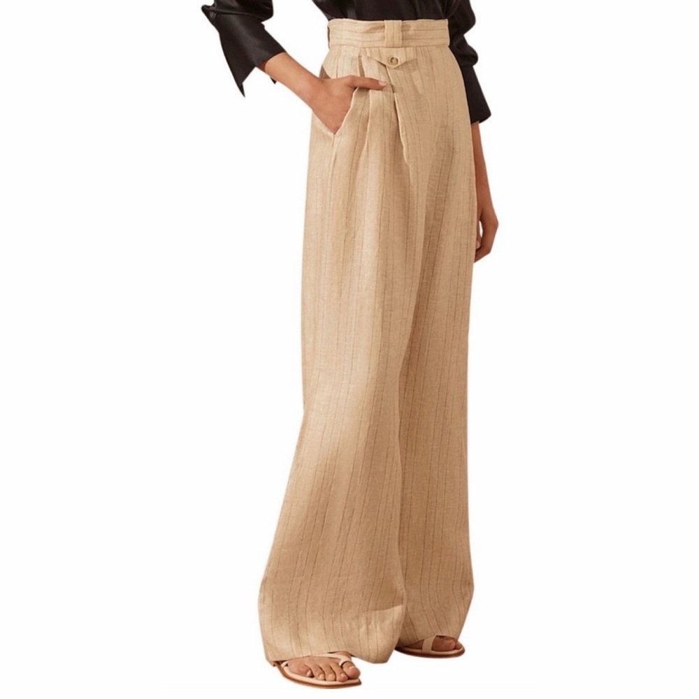 Shona Joy Linen Wide-Leg Pant - Picture 7 of 16